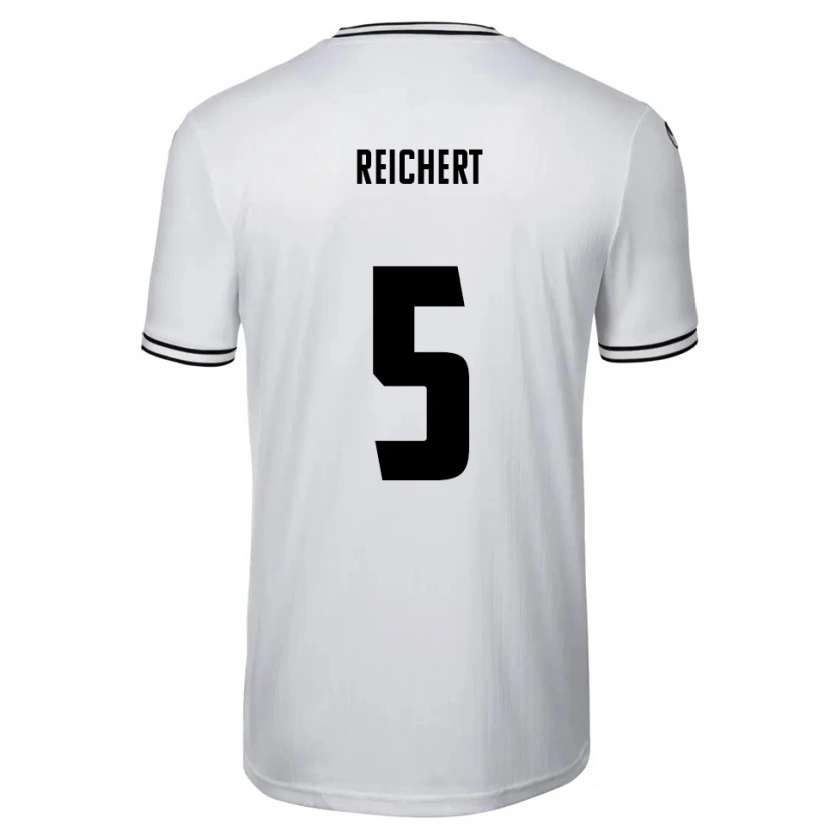 Danxen Mænd Johannes Reichert #5 Hvid Sort Hjemmebane Spillertrøjer 2025/26 Trøje T-Shirt