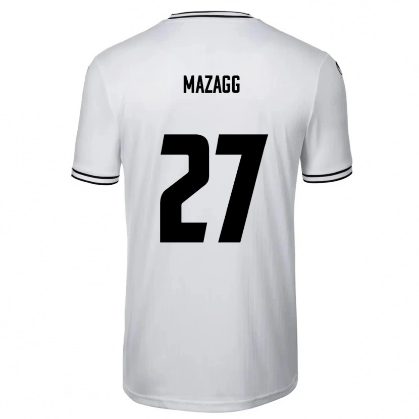 Danxen Mænd Lukas Mazagg #27 Hvid Sort Hjemmebane Spillertrøjer 2025/26 Trøje T-Shirt