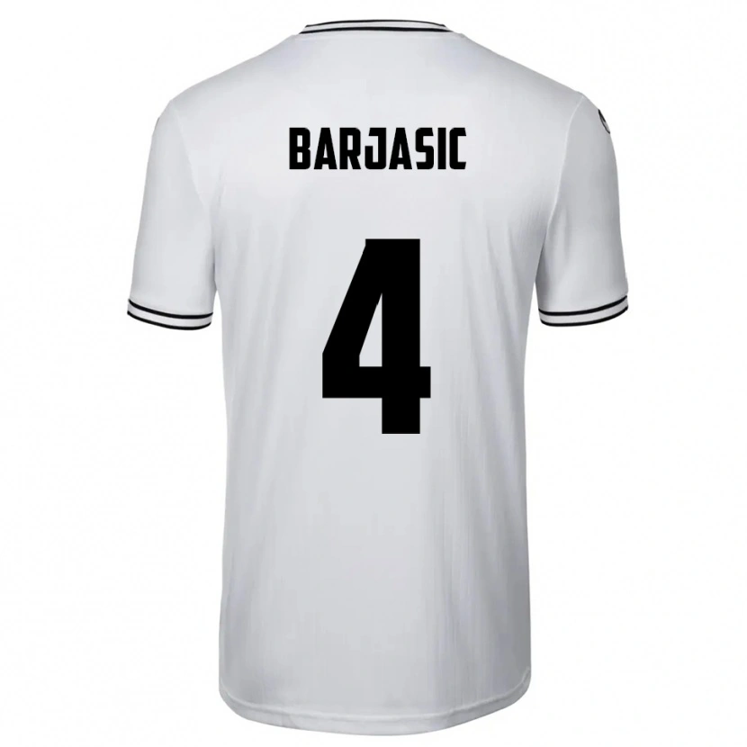 Danxen Mænd Nikola Barjasic #4 Hvid Sort Hjemmebane Spillertrøjer 2025/26 Trøje T-Shirt