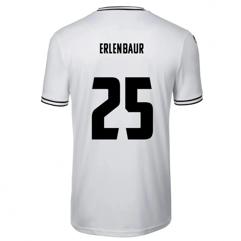 Danxen Mænd Johannes Erlenbaur #25 Hvid Sort Hjemmebane Spillertrøjer 2025/26 Trøje T-Shirt