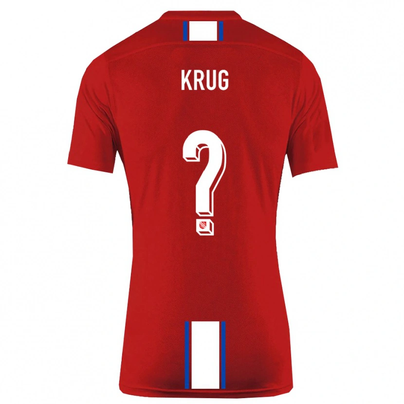 Danxen Mænd Jannis Krug #0 Rød Hvid Hjemmebane Spillertrøjer 2025/26 Trøje T-Shirt