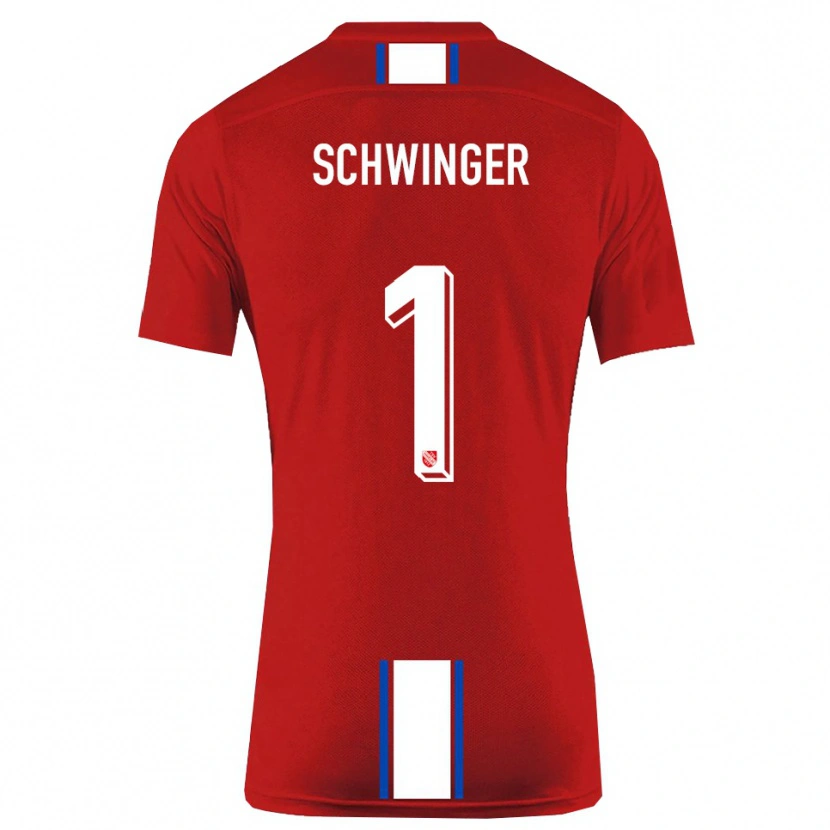 Danxen Mænd Holm Schwinger #1 Rød Hvid Hjemmebane Spillertrøjer 2025/26 Trøje T-Shirt