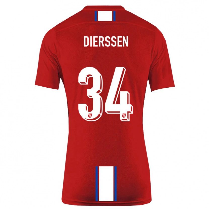 Danxen Mænd Tim Dierßen #34 Rød Hvid Hjemmebane Spillertrøjer 2025/26 Trøje T-Shirt