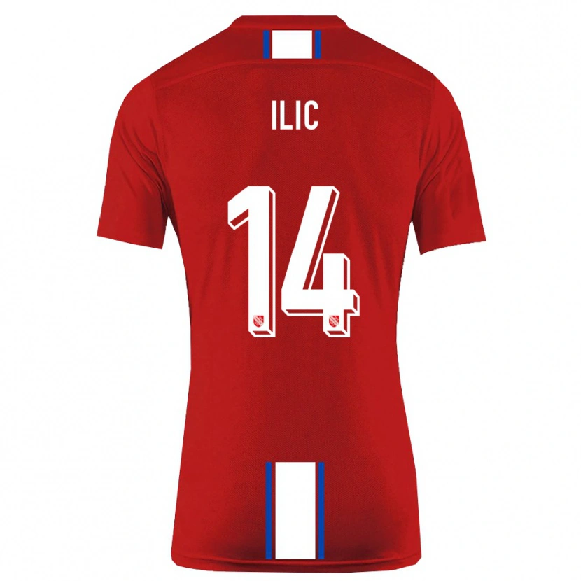 Danxen Mænd Marko Ilic #14 Rød Hvid Hjemmebane Spillertrøjer 2025/26 Trøje T-Shirt