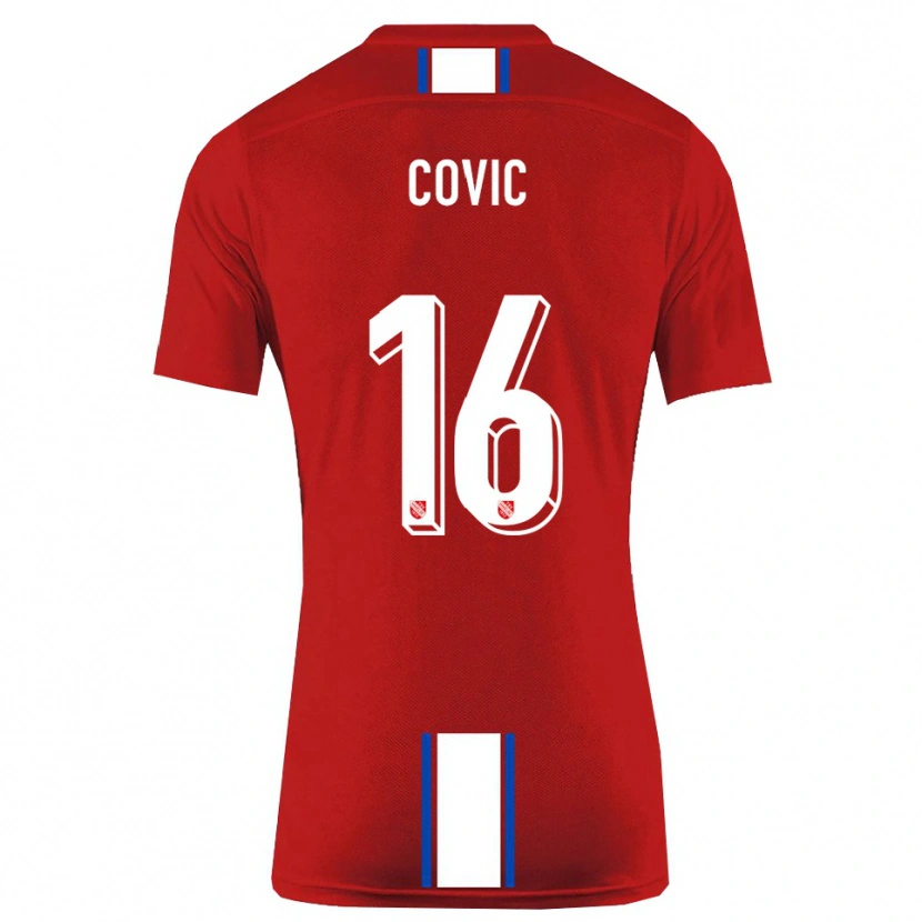 Danxen Mænd Rayen Covic #16 Rød Hvid Hjemmebane Spillertrøjer 2025/26 Trøje T-Shirt
