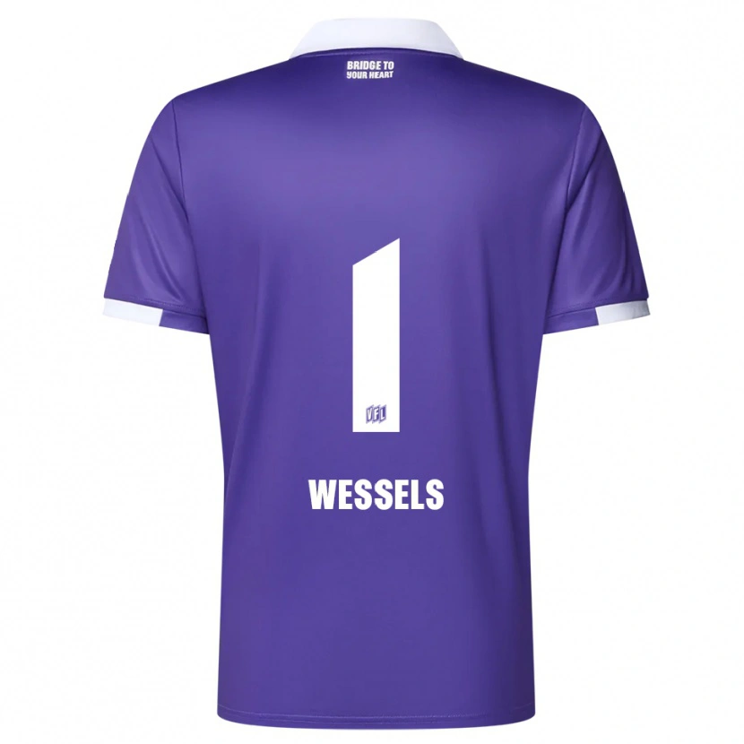 Danxen Mænd Felix Wessels #1 Lilla Hvid Hjemmebane Spillertrøjer 2025/26 Trøje T-Shirt