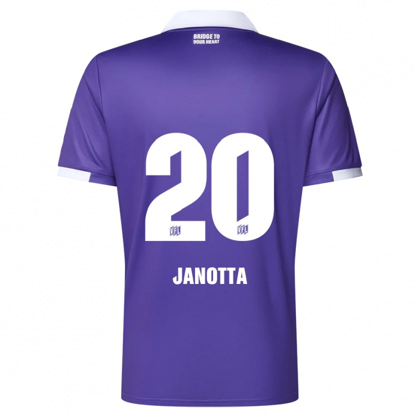 Danxen Mænd Theo Janotta #20 Lilla Hvid Hjemmebane Spillertrøjer 2025/26 Trøje T-Shirt