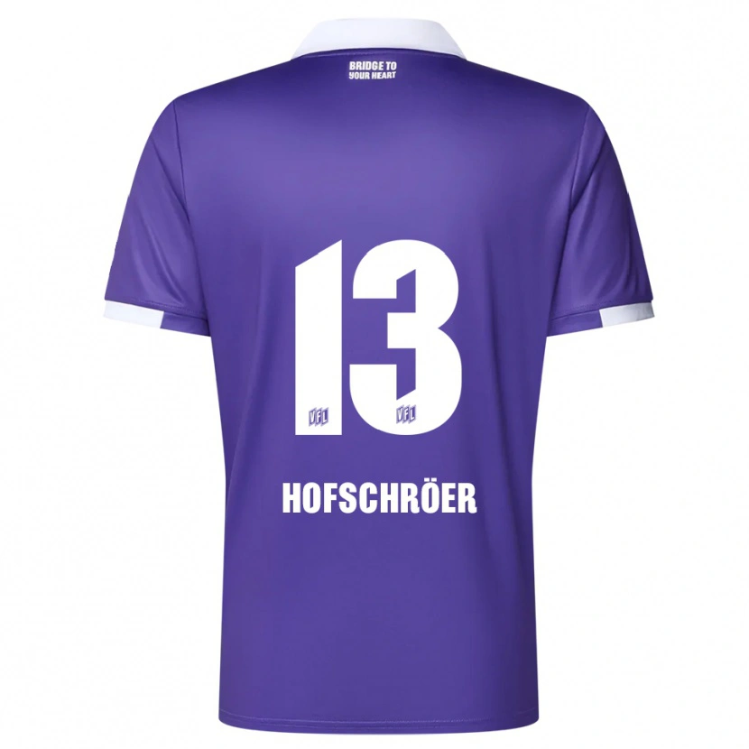 Danxen Mænd Joris Hofschröer #13 Lilla Hvid Hjemmebane Spillertrøjer 2025/26 Trøje T-Shirt