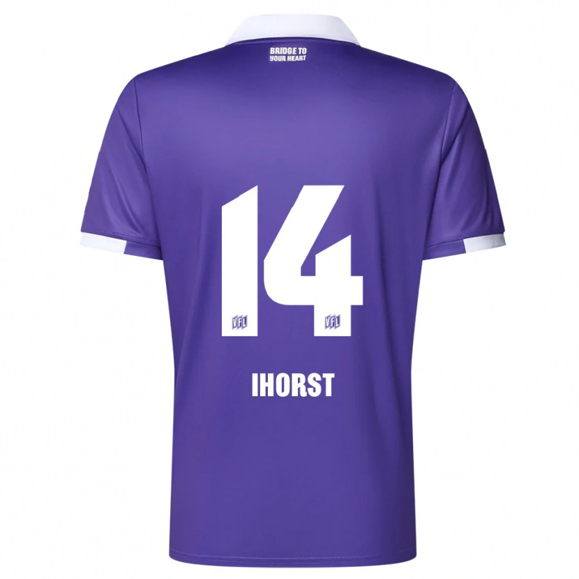 Danxen Mænd Luc Ihorst #14 Lilla Hvid Hjemmebane Spillertrøjer 2025/26 Trøje T-Shirt
