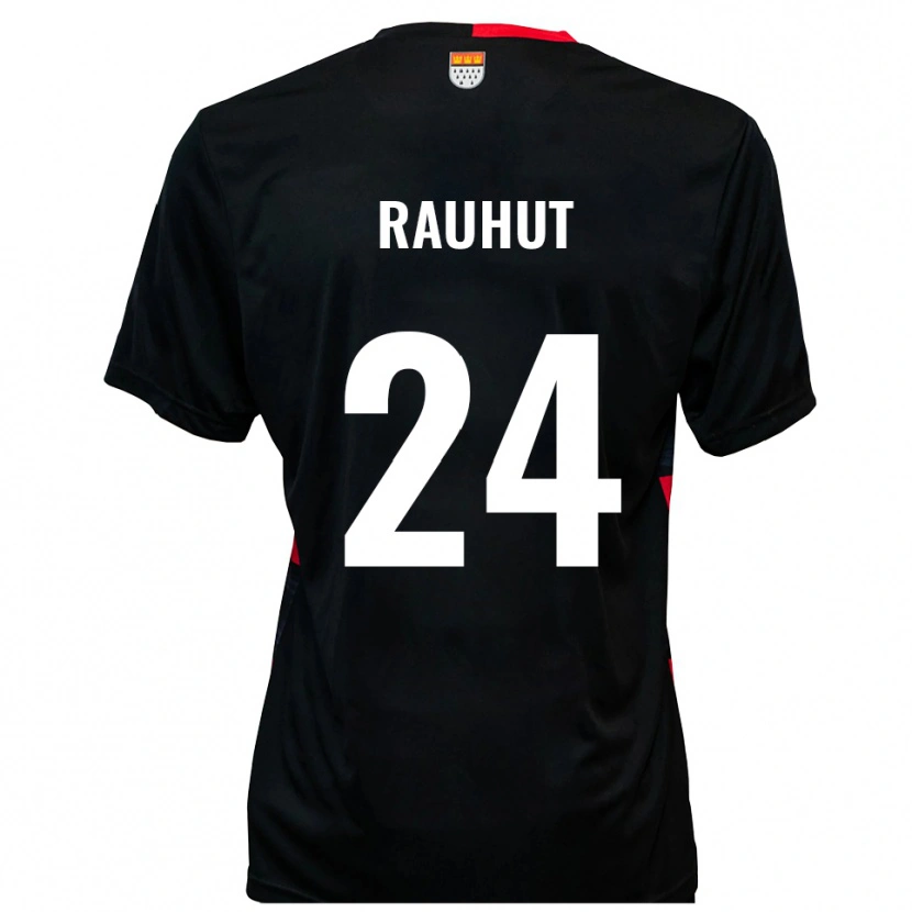 Danxen Mænd Kevin Rauhut #24 Sort Rød Hjemmebane Spillertrøjer 2025/26 Trøje T-Shirt