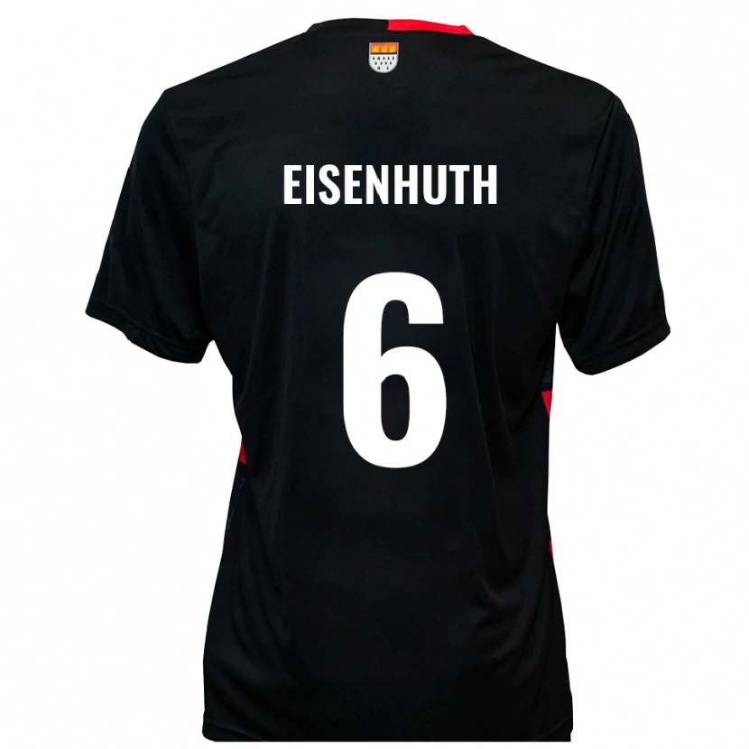 Danxen Mænd Tobias Eisenhuth #6 Sort Rød Hjemmebane Spillertrøjer 2025/26 Trøje T-Shirt