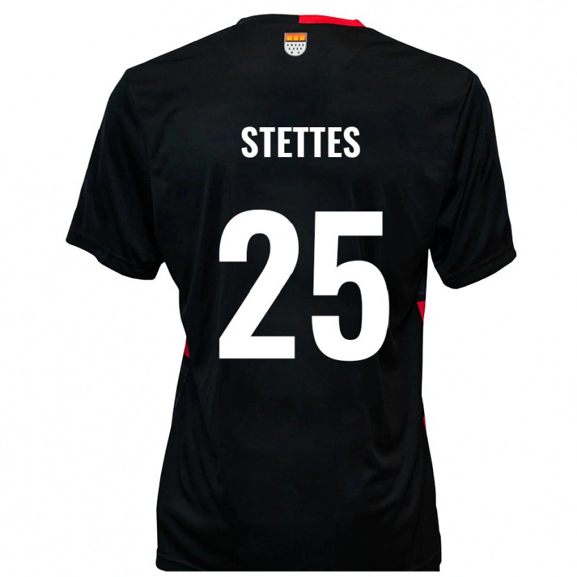 Danxen Mænd Severin Stettes #25 Sort Rød Hjemmebane Spillertrøjer 2025/26 Trøje T-Shirt