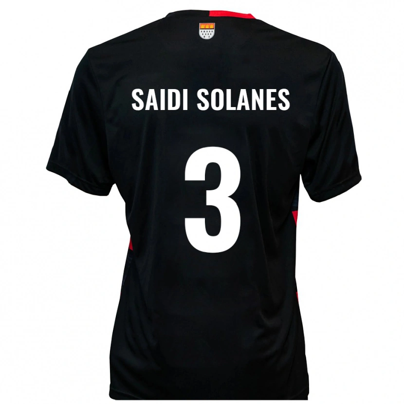 Danxen Mænd Maruan Saidi Solanes #3 Sort Rød Hjemmebane Spillertrøjer 2025/26 Trøje T-Shirt