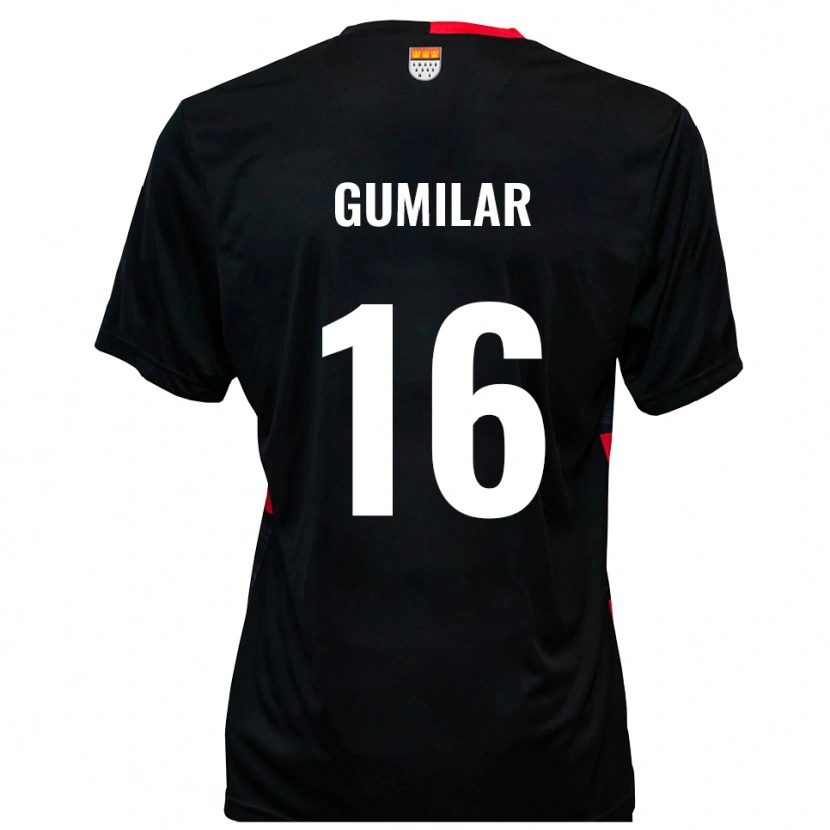 Danxen Mænd Jonas Gumilar #16 Sort Rød Hjemmebane Spillertrøjer 2025/26 Trøje T-Shirt