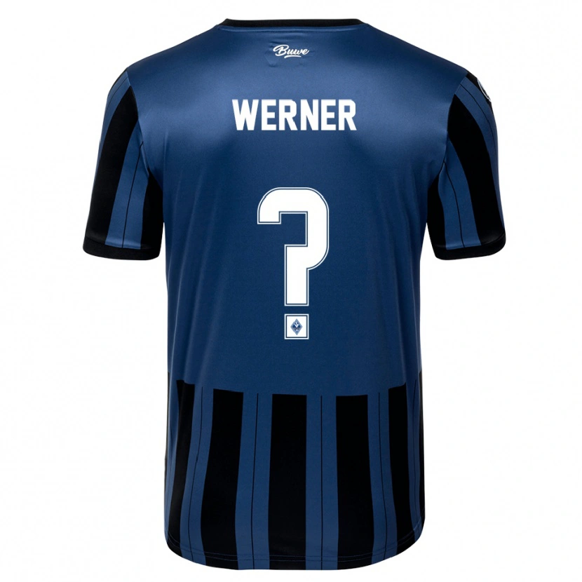 Danxen Mænd Philipp Werner #0 Blå Grå Sort Hjemmebane Spillertrøjer 2025/26 Trøje T-Shirt