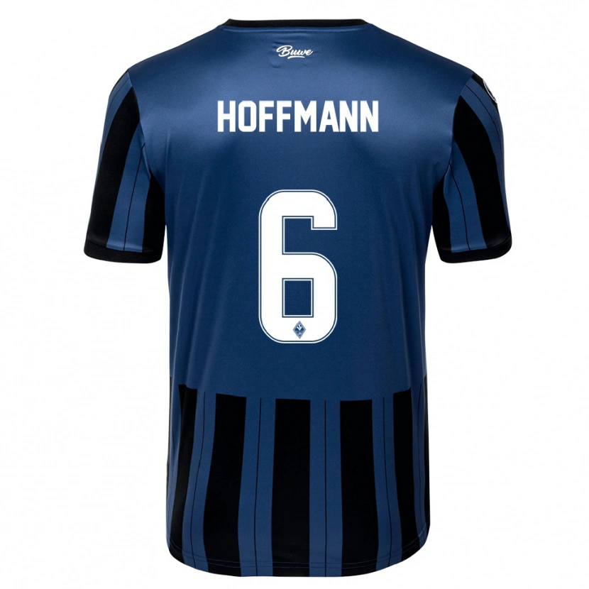Danxen Mænd Niklas Hoffmann #6 Blå Grå Sort Hjemmebane Spillertrøjer 2025/26 Trøje T-Shirt