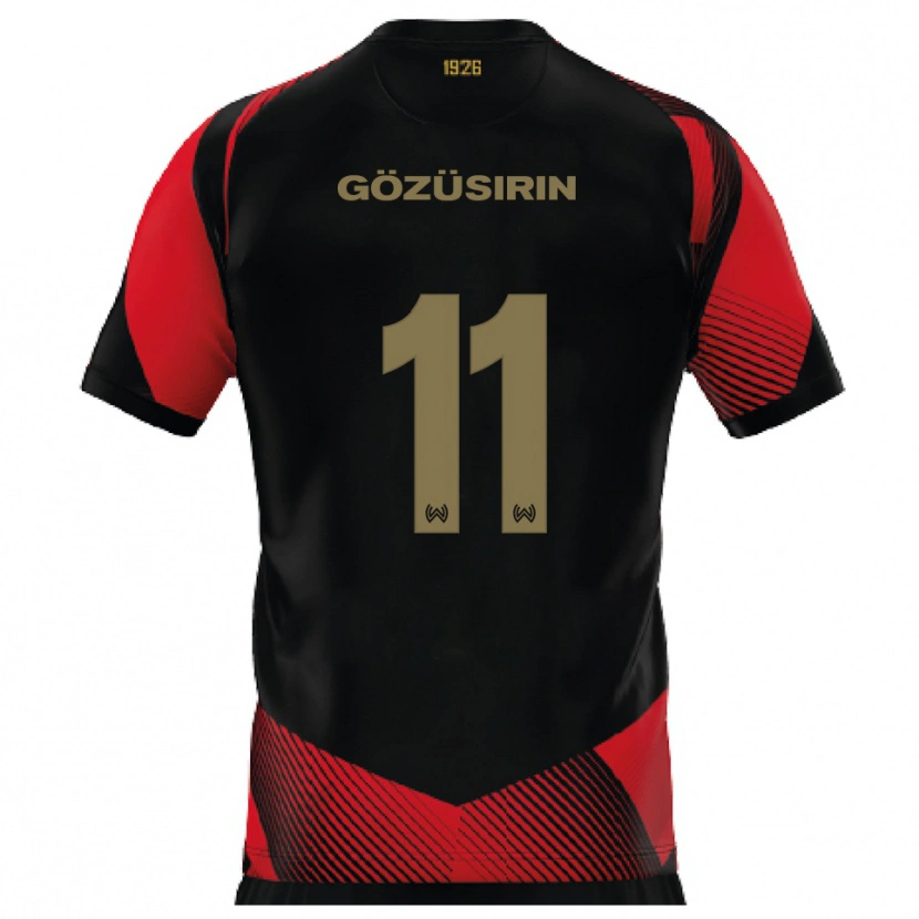 Danxen Mænd Tarik Gözüsirin #11 Sort Rød Hjemmebane Spillertrøjer 2025/26 Trøje T-Shirt