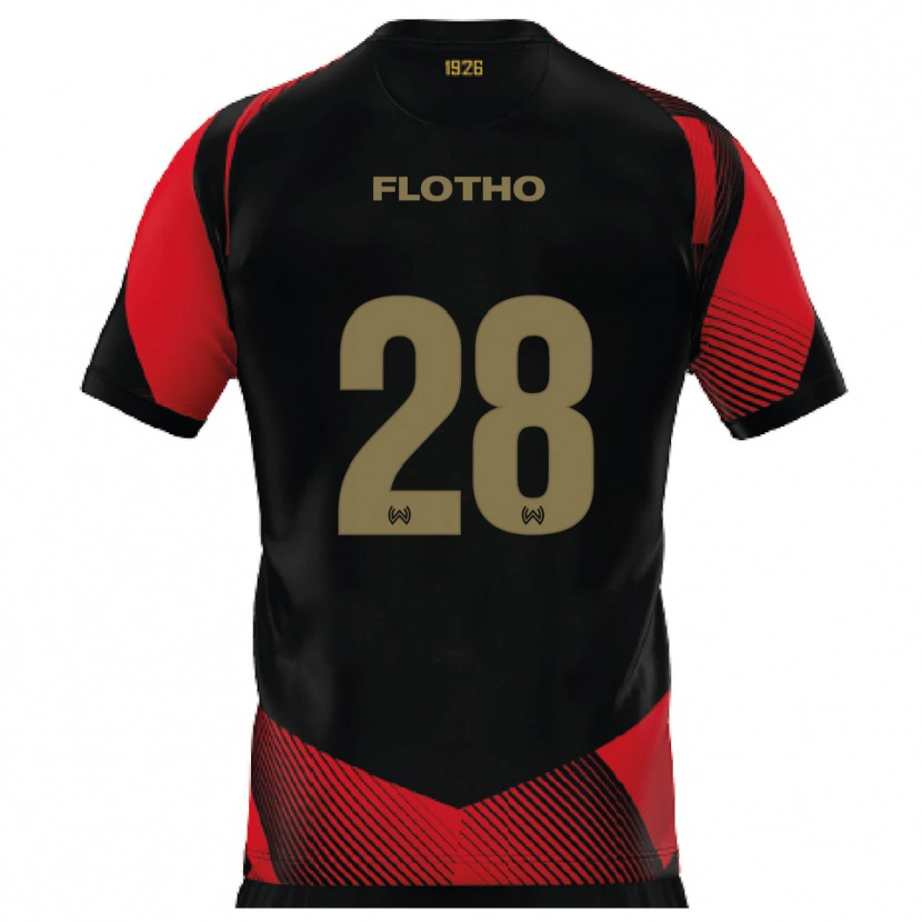 Danxen Mænd Moritz Flotho #28 Sort Rød Hjemmebane Spillertrøjer 2025/26 Trøje T-Shirt