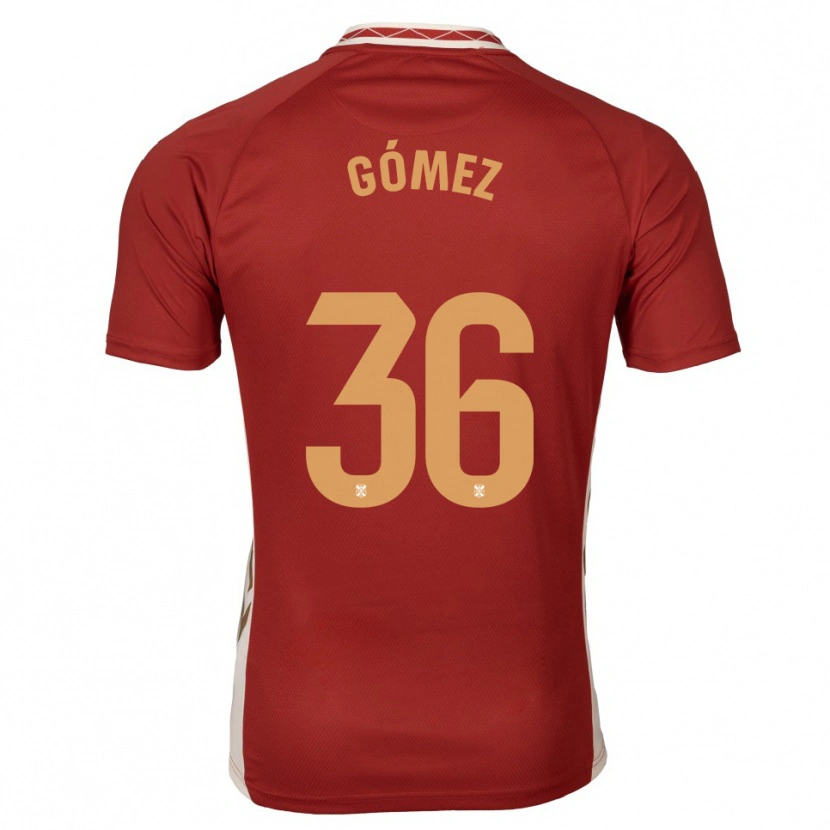 Danxen Mænd Yerover Gómez #36 Burgundy Guld Udebane Spillertrøjer 2025/26 Trøje T-Shirt