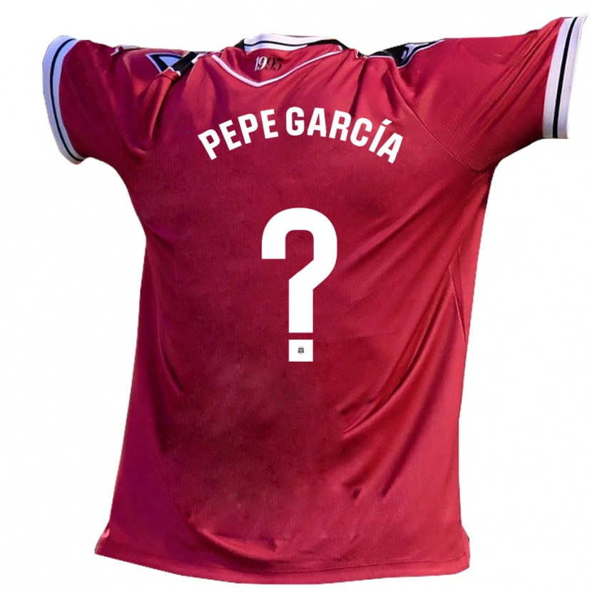 Danxen Mænd Pepe García #0 Burgundy Sort Udebane Spillertrøjer 2025/26 Trøje T-Shirt