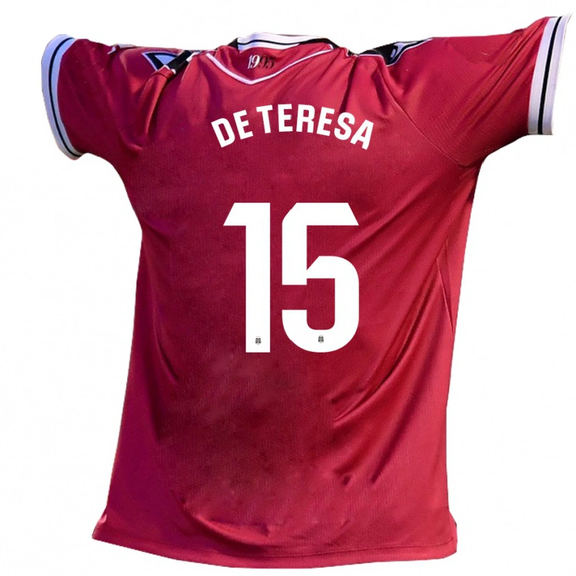Danxen Mænd Emilio De Teresa #15 Burgundy Sort Udebane Spillertrøjer 2025/26 Trøje T-Shirt