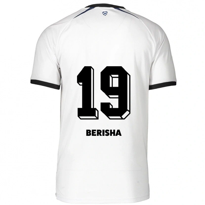 Danxen Mænd Artijola Berisha #19 Hvid Sort Udebane Spillertrøjer 2025/26 Trøje T-Shirt