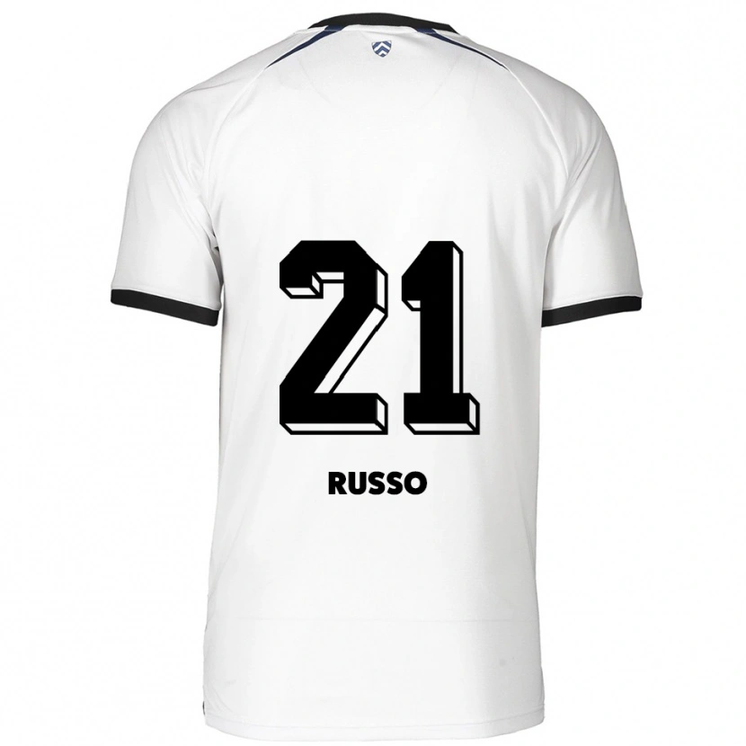 Danxen Mænd Stefano Russo #21 Hvid Sort Udebane Spillertrøjer 2025/26 Trøje T-Shirt