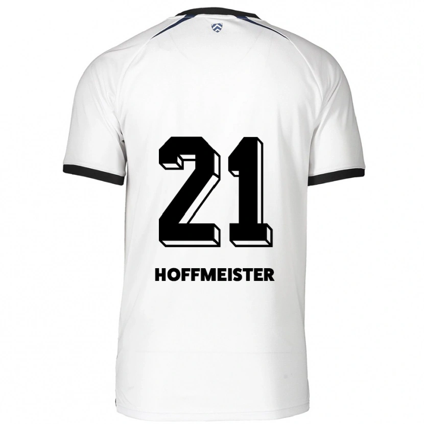 Danxen Mænd Milan Hoffmeister #21 Hvid Sort Udebane Spillertrøjer 2025/26 Trøje T-Shirt