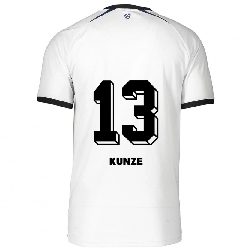 Danxen Mænd Lukas Kunze #13 Hvid Sort Udebane Spillertrøjer 2025/26 Trøje T-Shirt