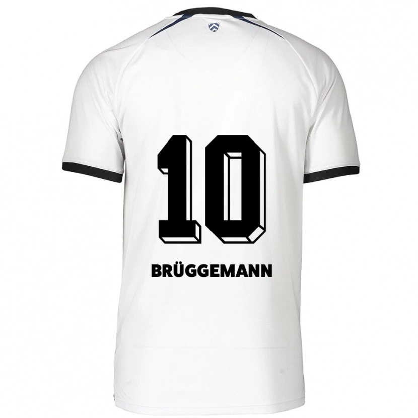 Danxen Mænd Kim Brüggemann #10 Hvid Sort Udebane Spillertrøjer 2025/26 Trøje T-Shirt
