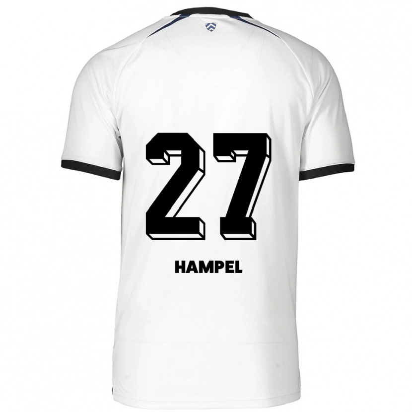 Danxen Mænd Jocelyn Hampel #27 Hvid Sort Udebane Spillertrøjer 2025/26 Trøje T-Shirt