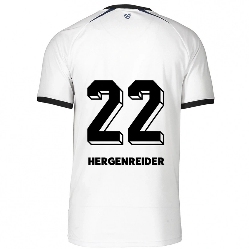 Danxen Mænd Lennart Hergenreider #22 Hvid Sort Udebane Spillertrøjer 2025/26 Trøje T-Shirt