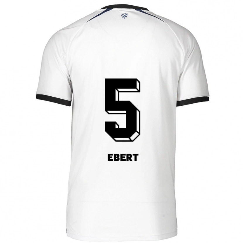 Danxen Mænd Phine Ebert #5 Hvid Sort Udebane Spillertrøjer 2025/26 Trøje T-Shirt