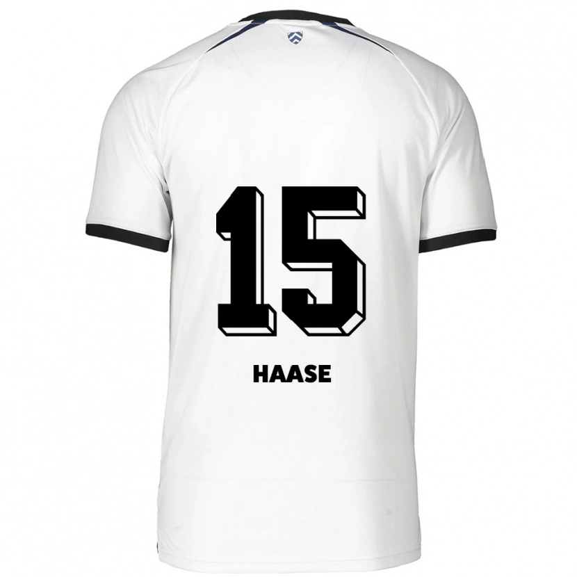 Danxen Mænd Leo Haase #15 Hvid Sort Udebane Spillertrøjer 2025/26 Trøje T-Shirt