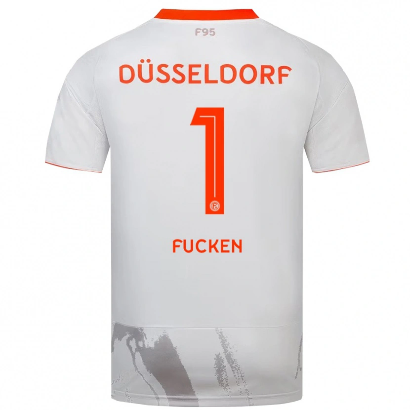 Danxen Mænd Kilian Fucken #1 Hvid Orange Udebane Spillertrøjer 2025/26 Trøje T-Shirt