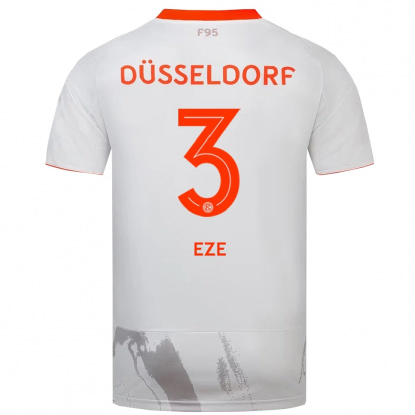 Danxen Mænd Ben Eze #3 Hvid Orange Udebane Spillertrøjer 2025/26 Trøje T-Shirt
