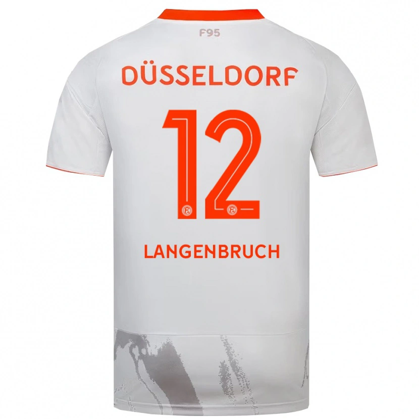 Danxen Mænd Linus Langenbruch #12 Hvid Orange Udebane Spillertrøjer 2025/26 Trøje T-Shirt