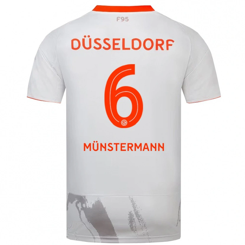 Danxen Mænd Paul Münstermann #6 Hvid Orange Udebane Spillertrøjer 2025/26 Trøje T-Shirt