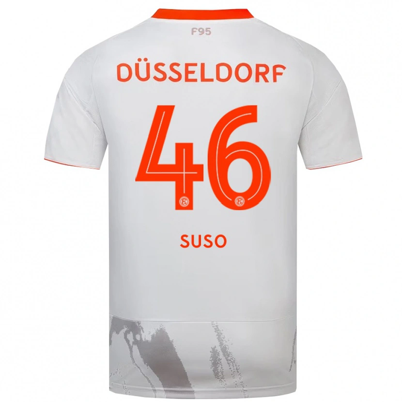 Danxen Mænd Sima Suso #46 Hvid Orange Udebane Spillertrøjer 2025/26 Trøje T-Shirt