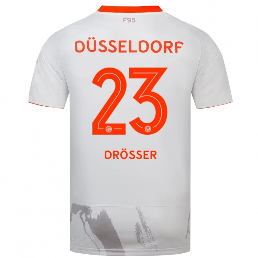 Danxen Mænd Luke Drösser #23 Hvid Orange Udebane Spillertrøjer 2025/26 Trøje T-Shirt