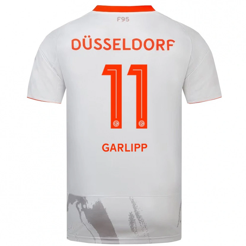 Danxen Mænd Lennart Garlipp #11 Hvid Orange Udebane Spillertrøjer 2025/26 Trøje T-Shirt