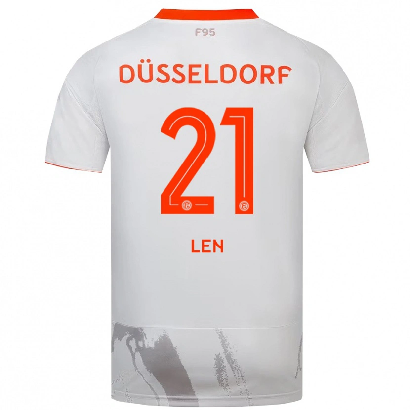 Danxen Mænd Maksym Len #21 Hvid Orange Udebane Spillertrøjer 2025/26 Trøje T-Shirt