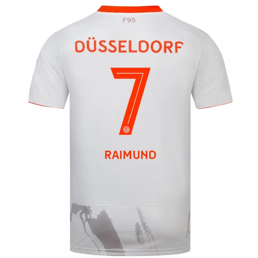 Danxen Mænd Luca Raimund #7 Hvid Orange Udebane Spillertrøjer 2025/26 Trøje T-Shirt