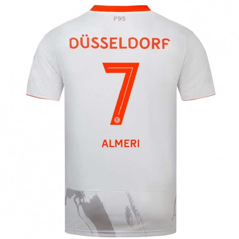 Danxen Mænd Majd Almeri #7 Hvid Orange Udebane Spillertrøjer 2025/26 Trøje T-Shirt