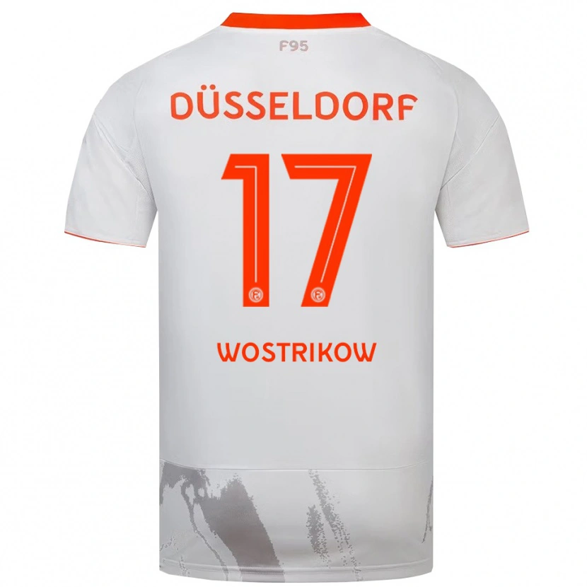 Danxen Mænd Danil Wostrikow #17 Hvid Orange Udebane Spillertrøjer 2025/26 Trøje T-Shirt