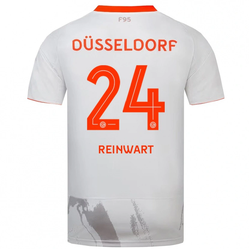Danxen Mænd Finn Reinwart #24 Hvid Orange Udebane Spillertrøjer 2025/26 Trøje T-Shirt