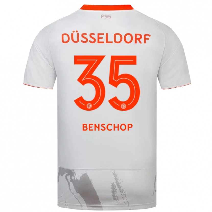 Danxen Mænd Charlison Benschop #35 Hvid Orange Udebane Spillertrøjer 2025/26 Trøje T-Shirt