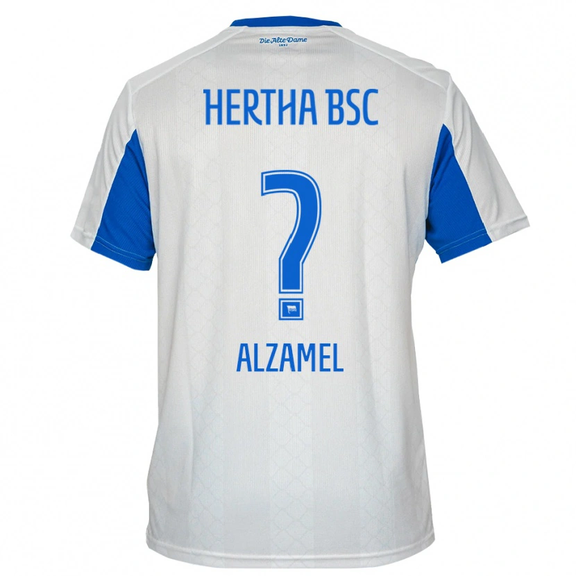 Danxen Mænd Awad Alzamel #0 Hvid Blå Udebane Spillertrøjer 2025/26 Trøje T-Shirt