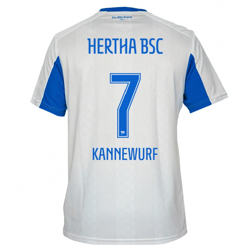 Danxen Mænd Liam Kannewurf #7 Hvid Blå Udebane Spillertrøjer 2025/26 Trøje T-Shirt