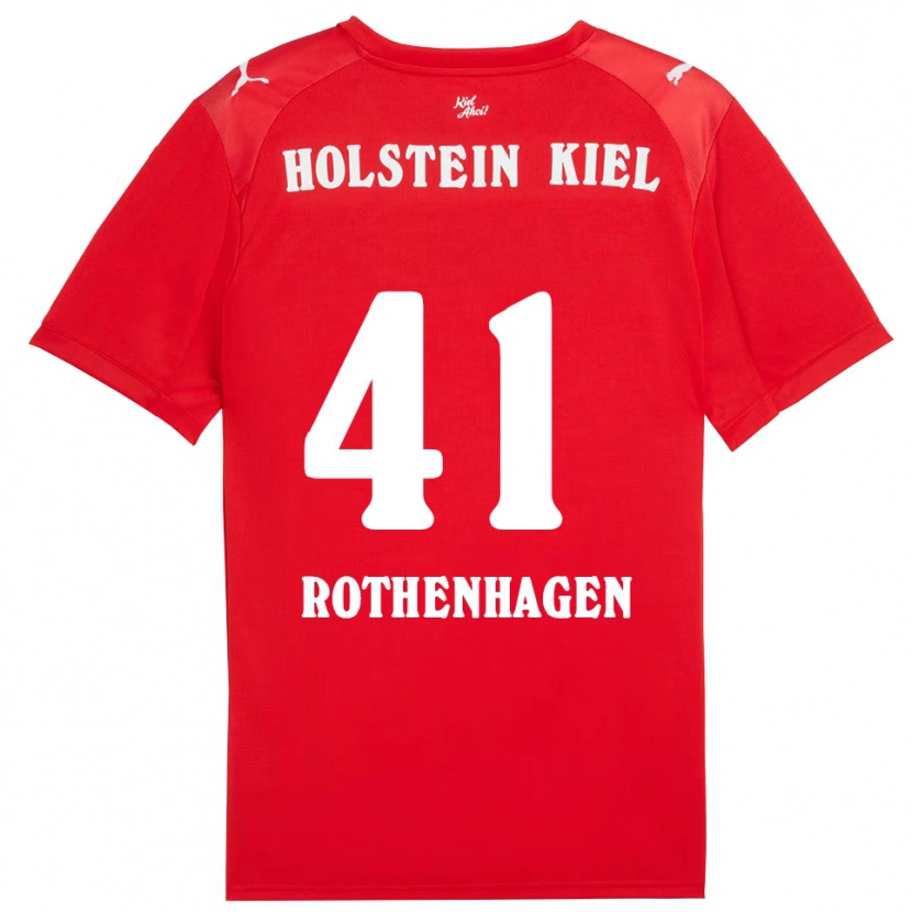 Danxen Mænd Lio Rothenhagen #41 Rød Blå Udebane Spillertrøjer 2025/26 Trøje T-Shirt